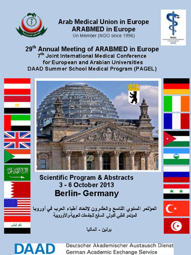 ARABMED 29. Yıllık Toplantısı bilimsel program kapağı, 3–6 Ekim 2013, Berlin