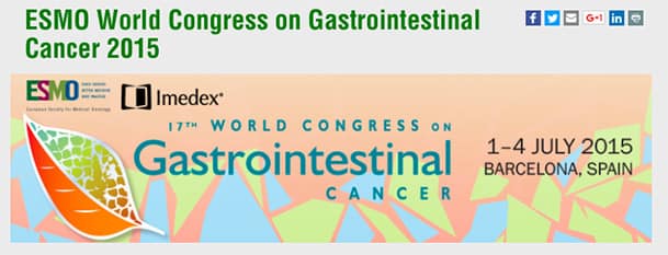 ESMO Dünya Gastrointestinal Kanser Kongresi 2015 afişi, 1–4 Temmuz 2015, Barselona