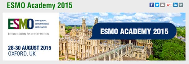 ESMO Academy 2015 afişi, 28–30 Ağustos 2015, Oxford