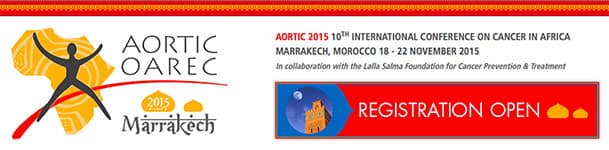 AORTIC 2015, Afrika'da Kanser Konulu 10. Uluslararası Konferans duyurusu, 18–22 Kasım 2015, Marakeş
