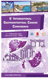 6. Uluslararası Gastrointestinal Kanser Konferansı afişi, 2–4 Aralık 2016, Antalya