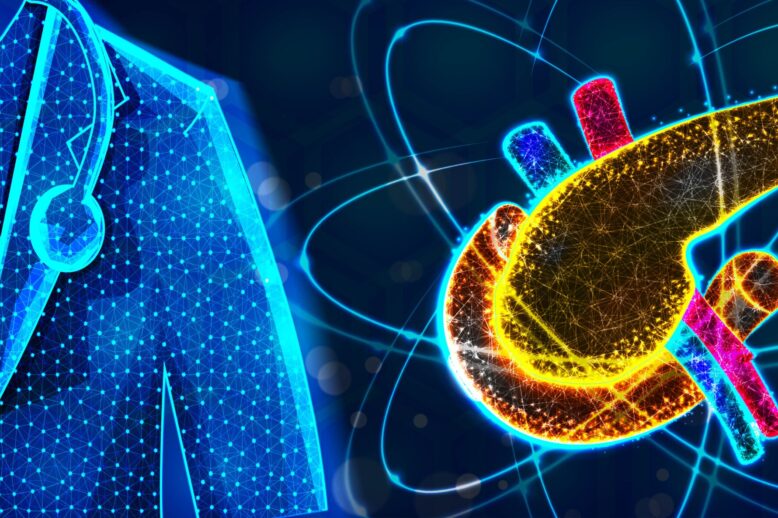 Pancreas Doctor Specialist .Human Anatomy .Abstract Low Poly des PANKREAS